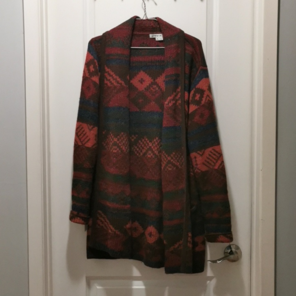 Orvis‎ navajo Patterned Cardigan Sweater Jacket